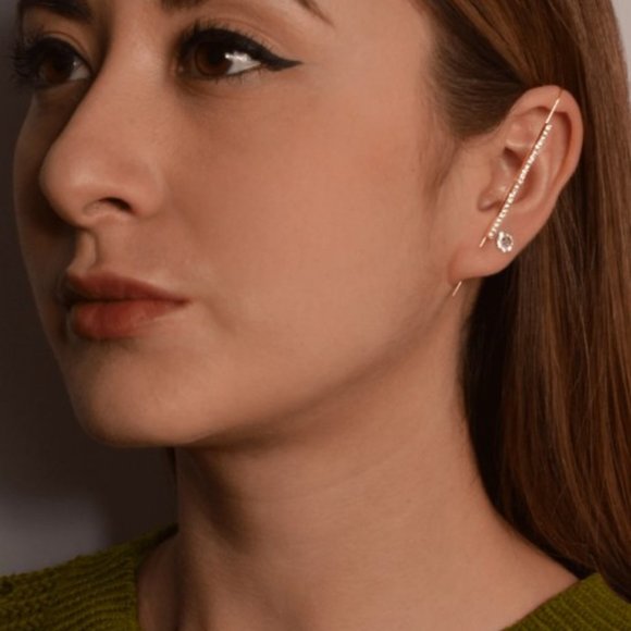 🥳3/20🥳 1 Ear Cuff with Rhinestones & Stud Earring - New in Package - Picture 9 of 9